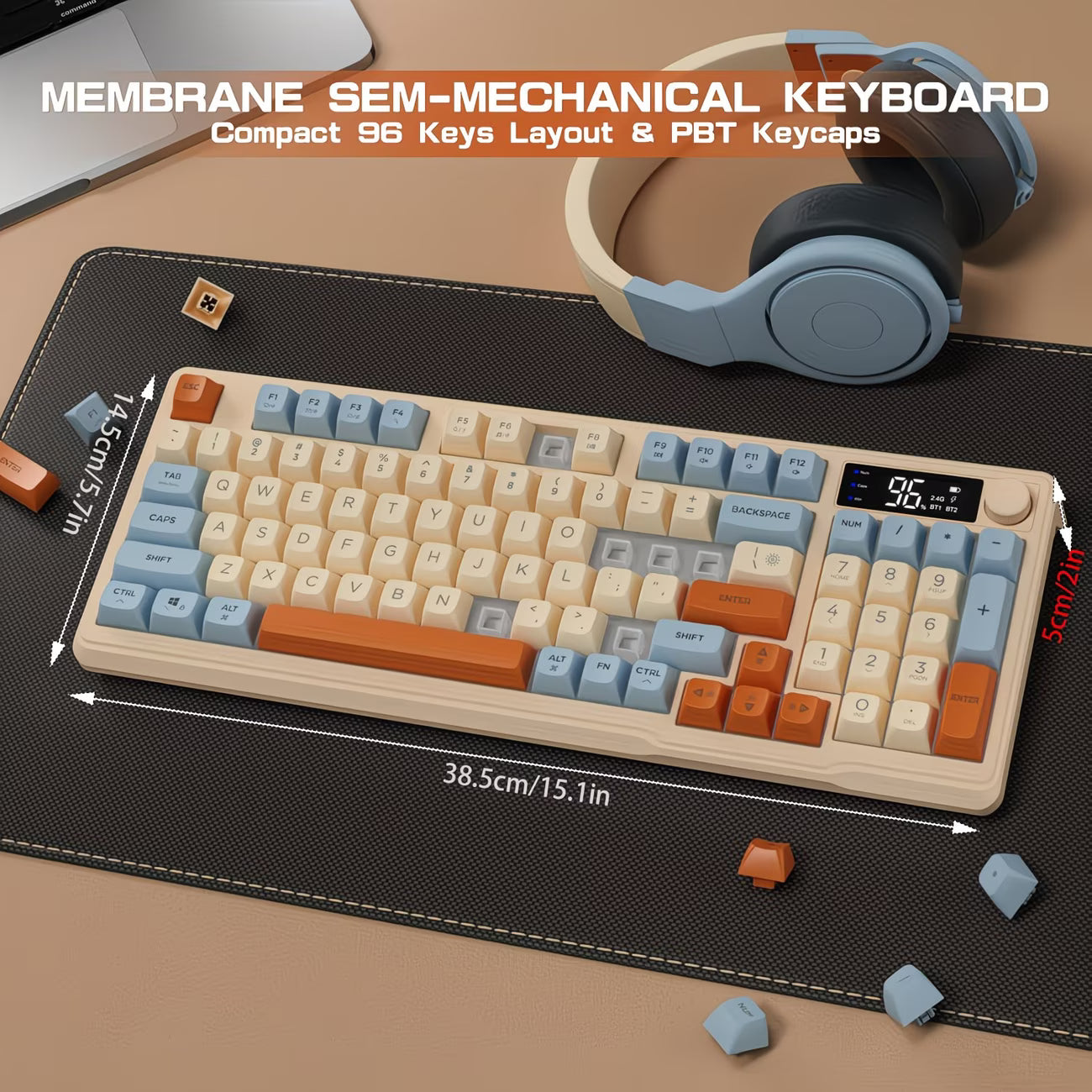 M96 Wireless Gaming Keyboard & Mouse Pad Combo Suitable for PC/Win/Mac