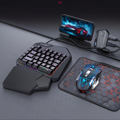 A Compact Keyboard for Gaming, Designed for Use with a Laptop, Featuring a Small External Keypad And Gaming Mouse.