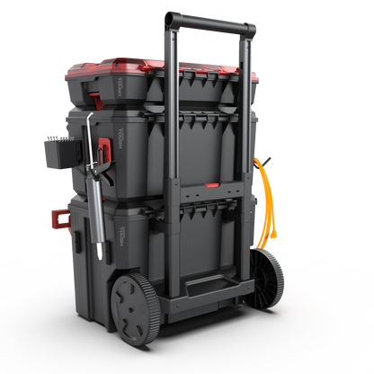 3‑Piece Modular Rolling Toolbox System – Stacking Tool Storage Set with Wheels