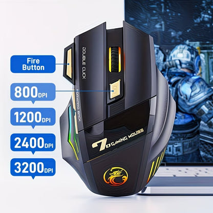Rechargeable Wireless Gaming Mouse Compatible for PC/Laptop,