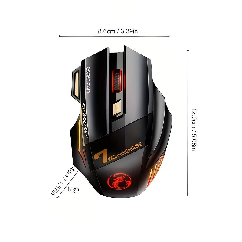 Rechargeable Wireless Gaming Mouse Compatible for PC/Laptop,